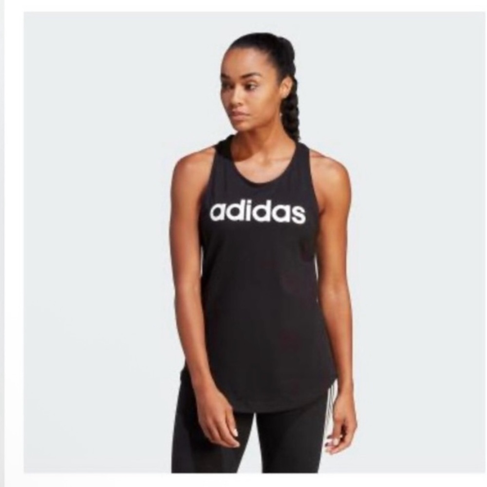 Adidas Black Sleeveless Fitted Tank Top